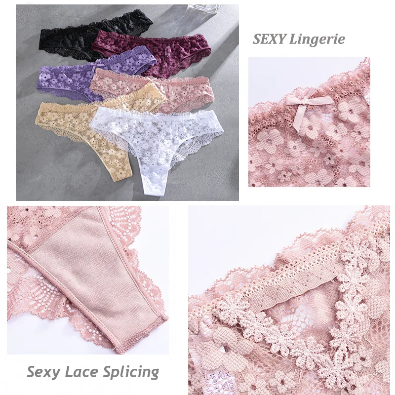 1Pcs Women Cotton Lingerie Sexy Thong Soft Fashion Panties Femme Design Underwear Pantys Underpant Lingerie Lace Intimates S-XL 5