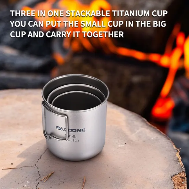 PACOONE Titanium Camping Mug 4