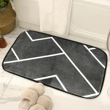 Anti deslizamento tapete do banheiro linhas geométricas padrão super absorvente banheira piso lateral chuveiro sala de estar decoração para casa banho