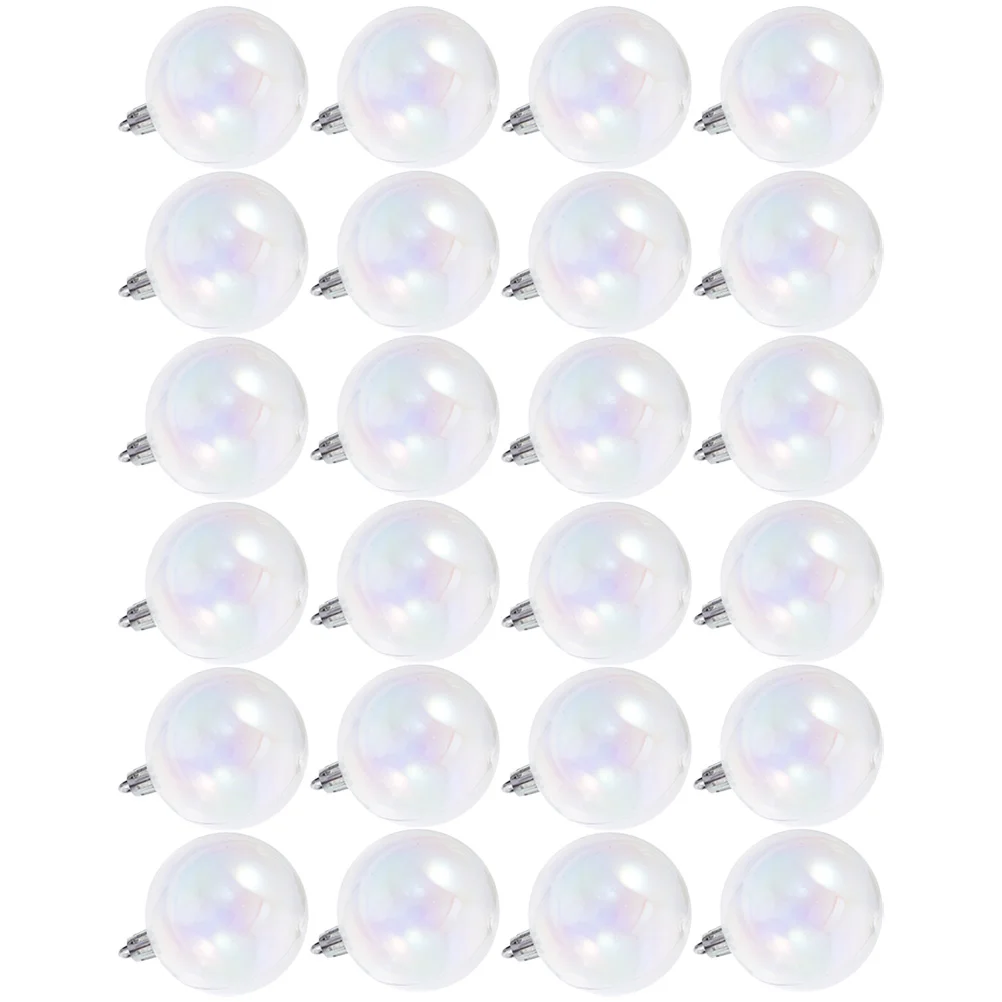 

24 Pcs Plastic Trim Ball Hanging Decoration Xmas Party Supplies The Bubble Upholstery Ornaments Balls Christmas Tree Indoor
