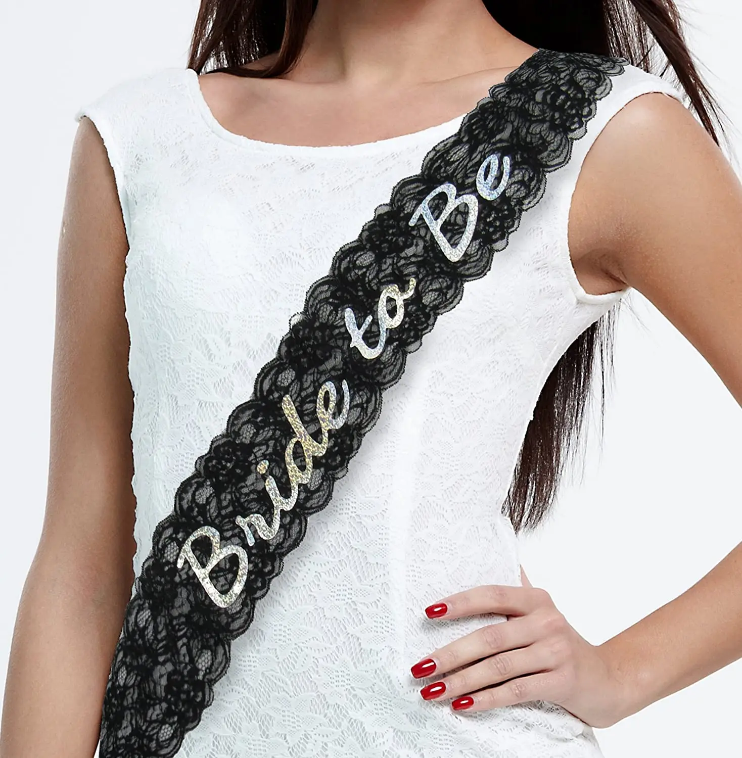 Bride to Be Black Lace Sash with Silver Sparkle Letters - Bachelorette  Parties, Bridal Showers, Girls' Night Out, Gifts - AliExpress
