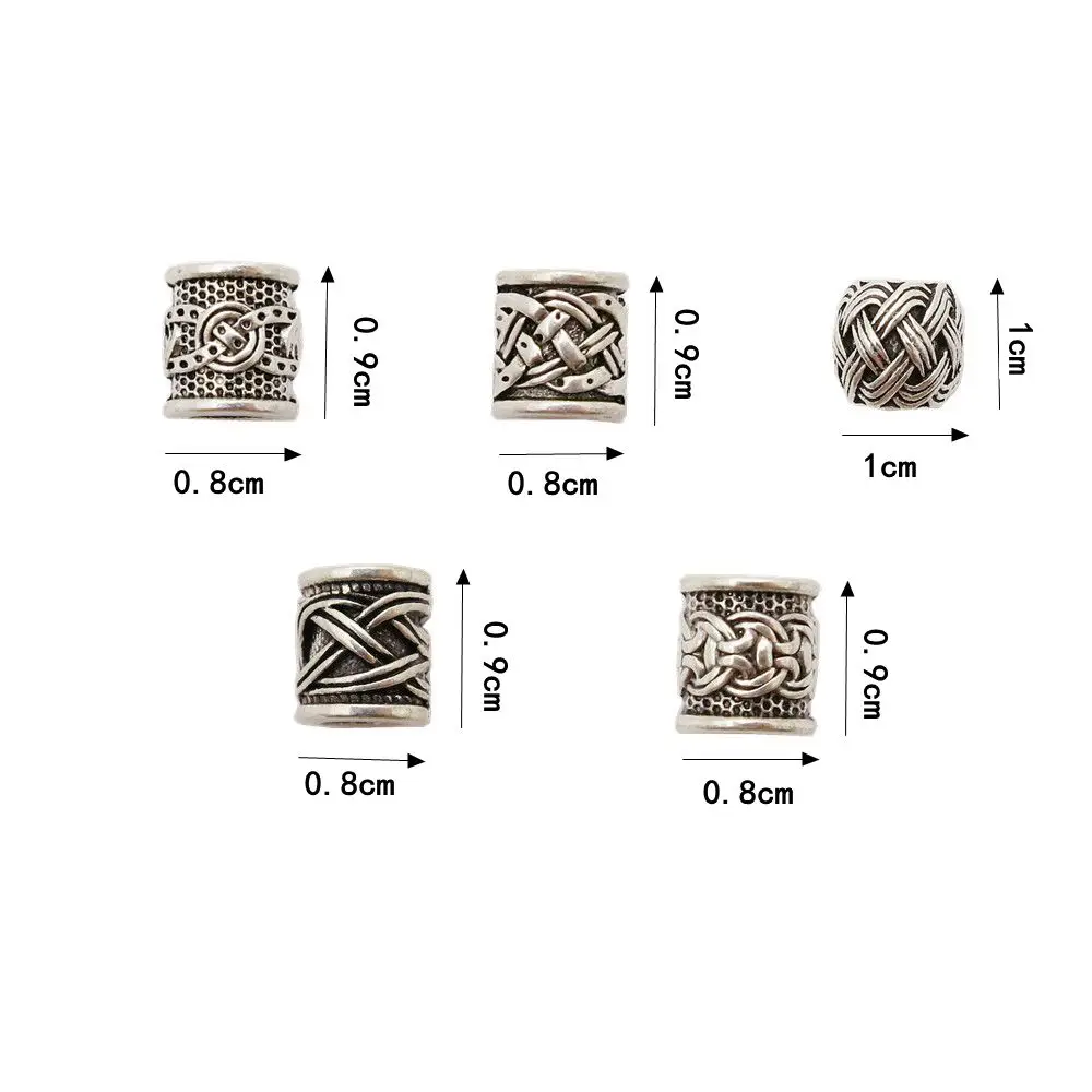 Hair braid accessories Viking beads ancient charm Viking runes 5pcs/pack