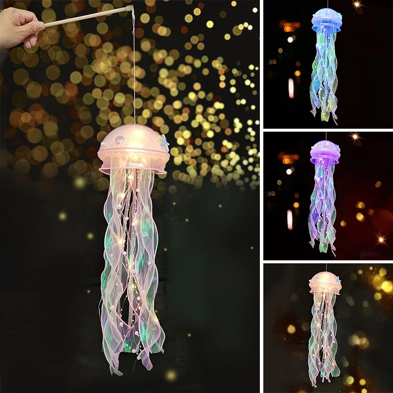 Creative Jellyfish Lamp Hanging Lantern Wind Chimes Jellyfish Room Decor  Atmosphere Night Light Party Birthday Gift Lampe méduse - AliExpress