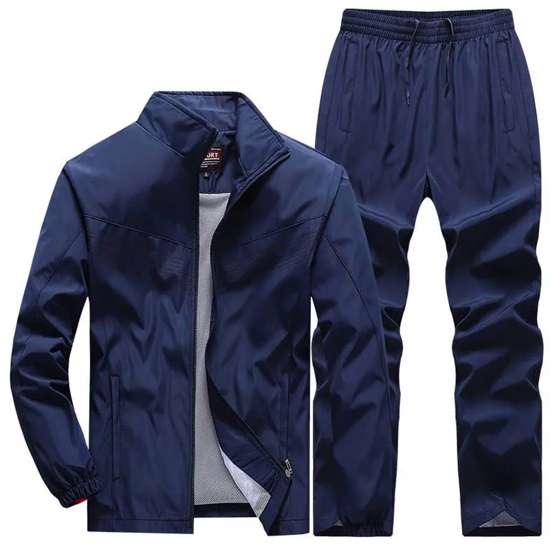 Men\'s Track Suits Sports Sweatsuits Full Zip Jackets Athletic Sweatpants Fitness Gym Jogging Running Basketball Tracksuits Sets