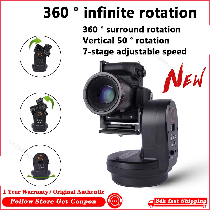 Desiontal YT-800 Auto Motorized Rotating Panoramic Head Remote Control Pan Tilt Tripod Head Stabilizer For Smartphones Cameras