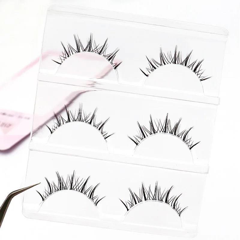 

NEW 3pairs/pack Eyelashes Invisible Thin Band False Eyelashes Wispy Natural Long Fake Eyelashes Makeup Faux Cils Makeup Lash