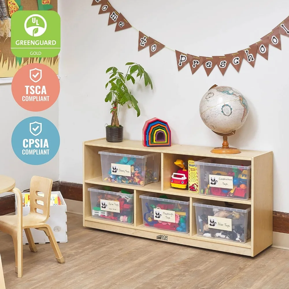 5-Compartment Mobile Storage Cabinet, 24in, Classroom Furniture 4