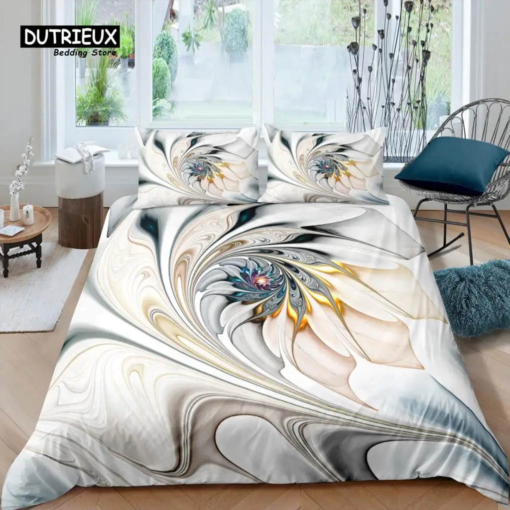 

Home Living Luxury 3D Gold Flowers Bedding Set Abstract Duvet Cover Pillowcase Queen and King EU/US/AU/UK Size Comforter Bedding