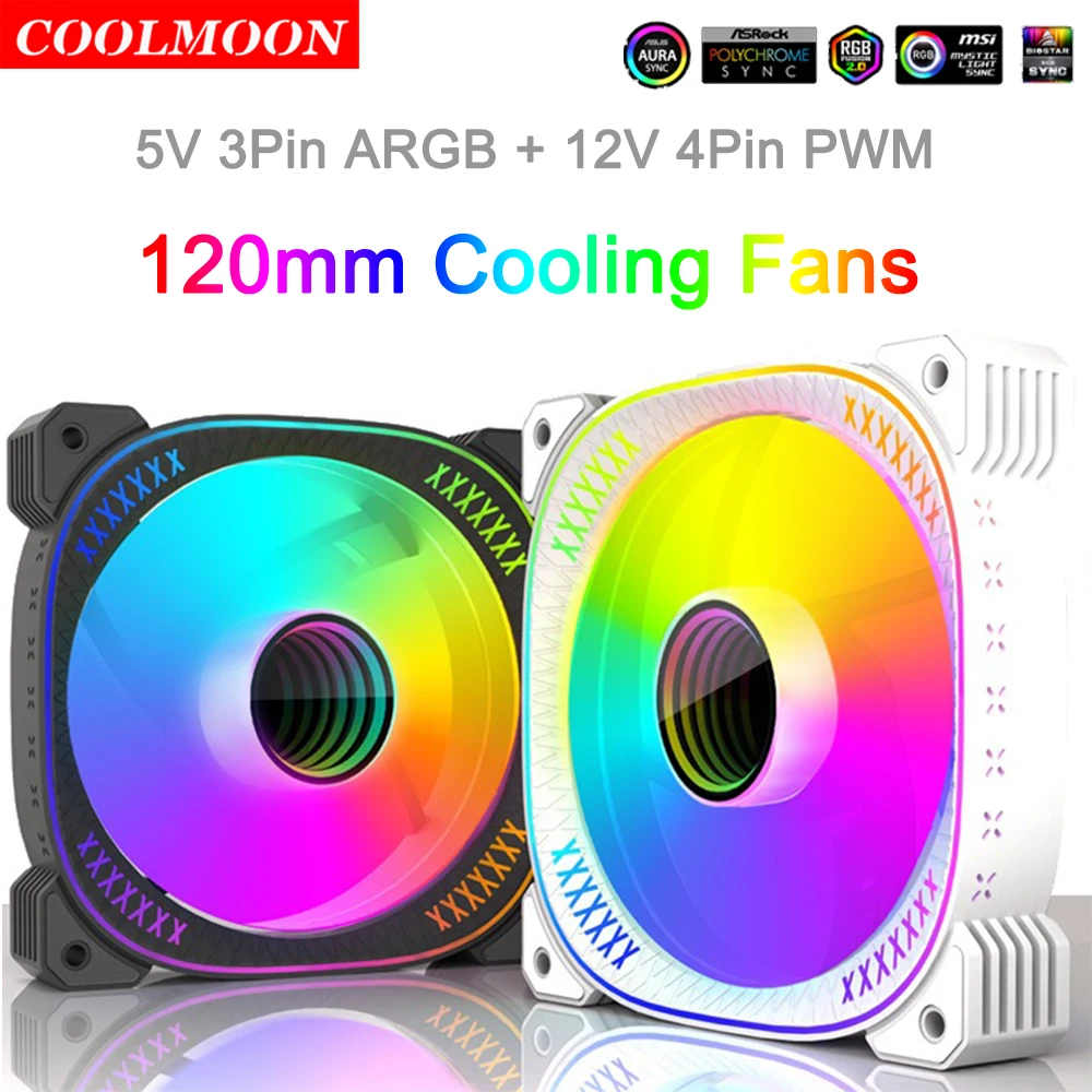 

Охлаждающие вентиляторы Coolmoon TY-ARGB, 5 В, 3 контакта, 120 мм, зеркальный Стиль, ШИМ-кулер для GIGABYTE MSI Aura Sync, ПК, зеркальный процессор с водяным охлаждением