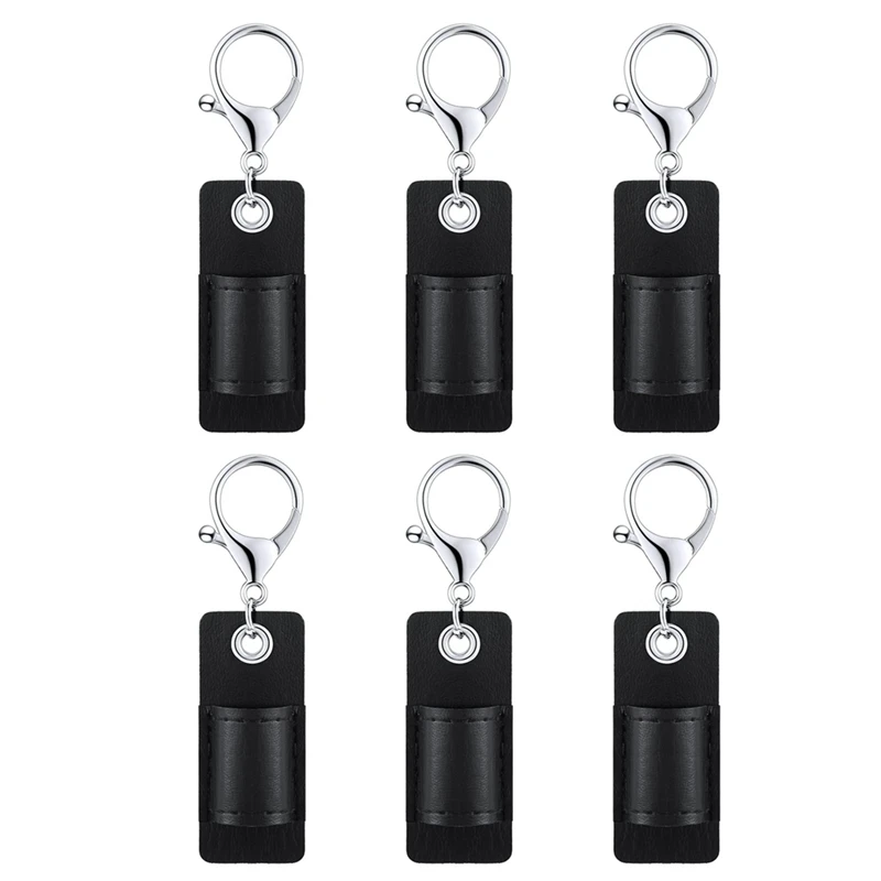 

HOT-6 Pieces Portable Leather Pen Holder PU Leather Badge Pencil Holder Pocket Protector Pen Pouch Holder Organizer