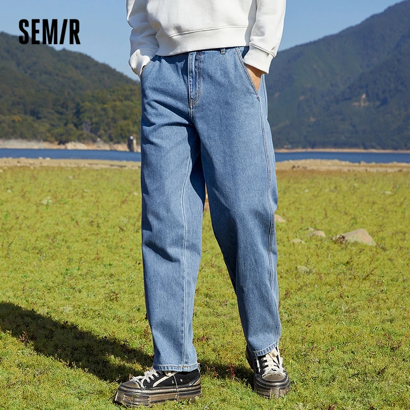 

Semir Jeans Men Comfortable Cotton 2022 Autumn New Black Technology Three-Proof Boys Loose Straight Pants