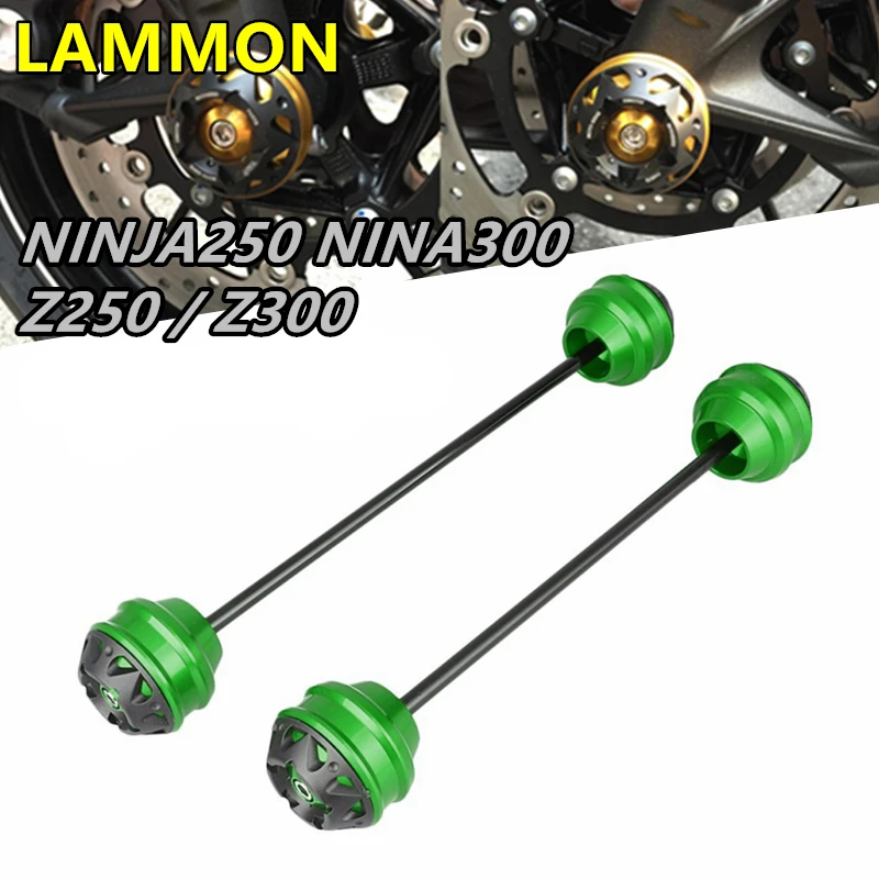 

NINJA 250 300 Front Rear Wheel Protector Axle Fork Crash Slider For Kawasaki Ninja250 Ninja300 Z250 Z300