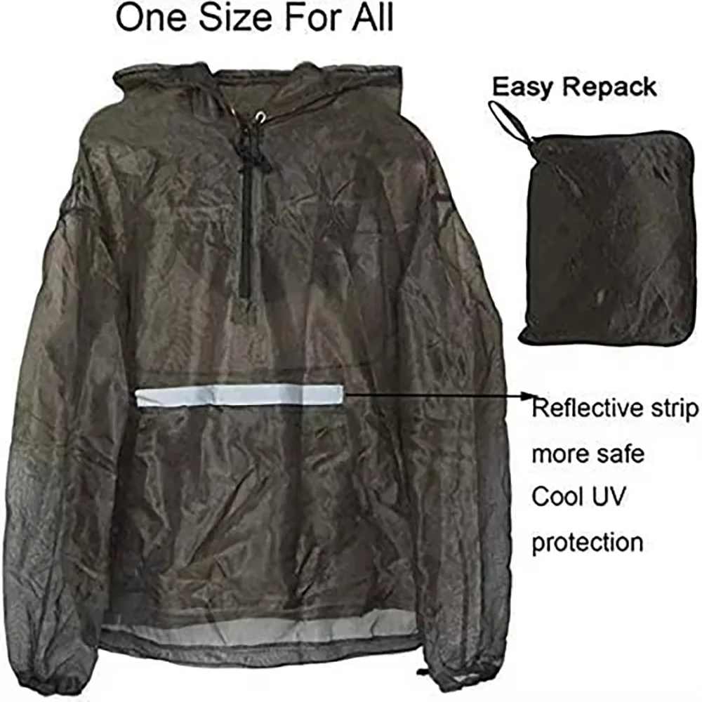 Mosquito Jacket Midge Mosquito Hat Net No-See-Um Mesh Super Light Keep Safe Cool UV Protection
