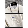 Mens Winter Thicken Fleece Warm Sweater Mens Fashion Casual Round Neck Bear Print Knitted Pullover Street Outdoor Sweatshirt 4XL 6