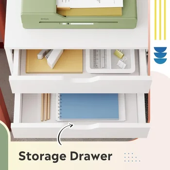 7-Drawer Organization Storage Cabinet Wood Storage Dresser Cabinet With Wheels Cabinets for Living Room Chairs Rotating Bookcase 5