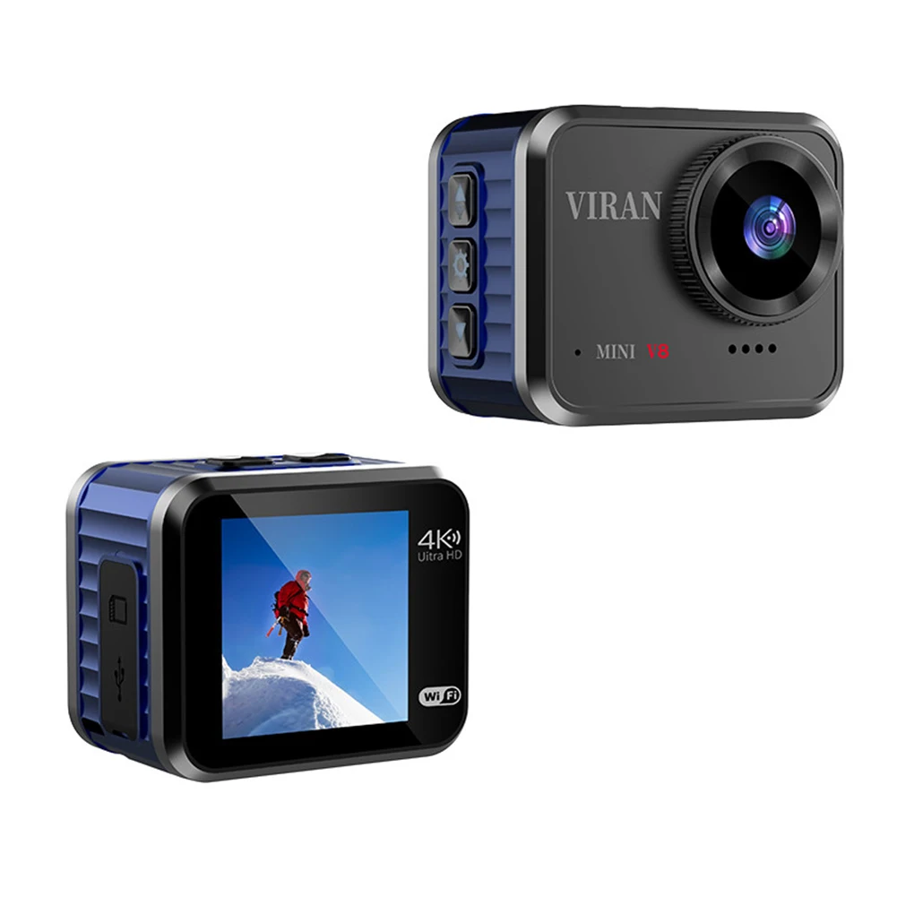 

WiFi Mini Action Camera 40MP 4K 60FPS Action Video Cam 5M Body Waterproof 1.54inch IPS Screen 145° Wide Angle for Outdoor Sport