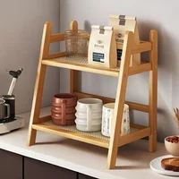 2-layer Imitation Rattan Storage Rack, Cup Storage Rack, Desktop Miscellaneous Water Cup Storage Rack 1