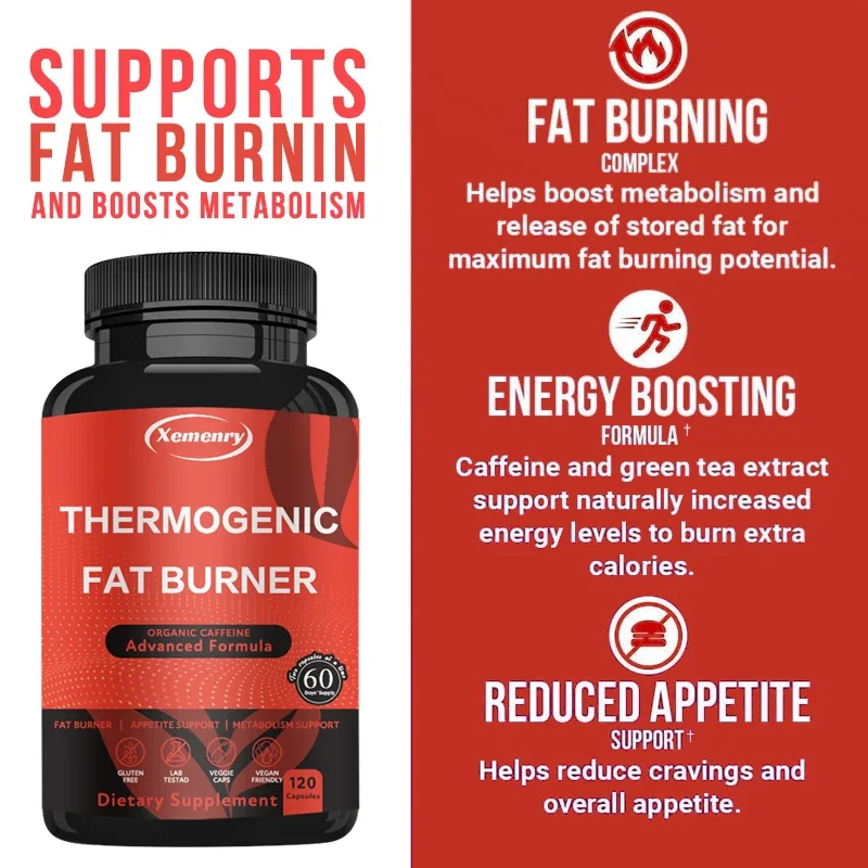 

High Performance Thermal Green Tea Fat Burner and Appetite Suppressant, Non-GMO, Gluten Free, Contains Organic Caffeine