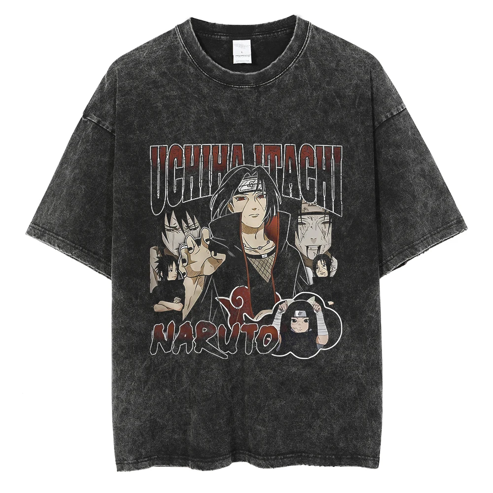 

Fashion Men T-Shirt Hip Hop Streetwear Japanese Anime Naruto Printed T Shirt Harajuku Cotton Casual Tshirt Short Sleeve Tops Tee