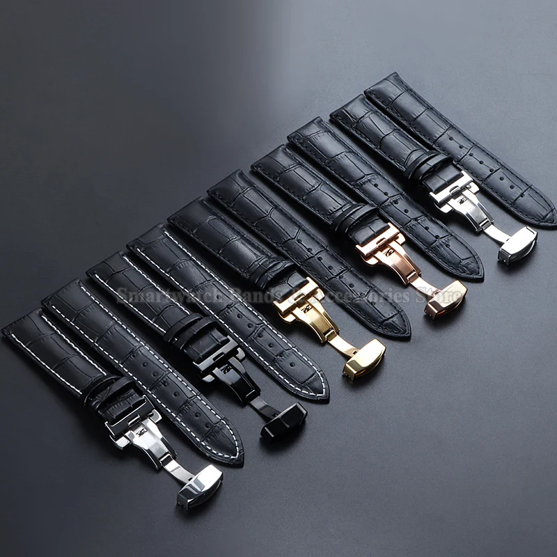 Premium Leather Watch Strap with Universal Butterfly Clasp (Multiple Sizes Available)