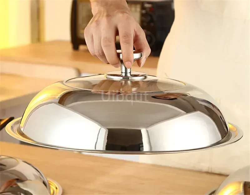 24-38cm Frying Pans lid Wok Pan Lids Stainless Steel Pot Lid General Pan Kitchen Glass Lid Tempered Frying stove cover glass pot lid glass lid