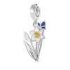 New DIY Charm Beads Jewelry Gift Black Red Roses Daisy Lily Plum blossom Tulip Fit Original 925 Sterling Silver Bracelet 4