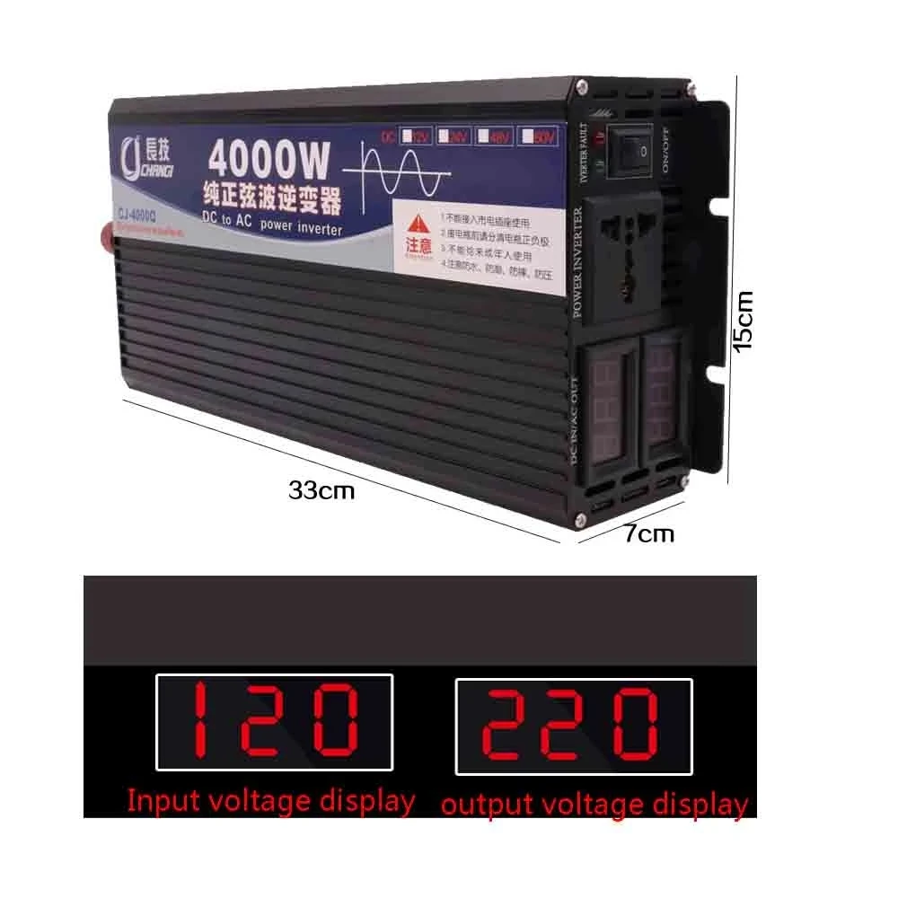 3000 4000w inversor solar do carro com display led 03