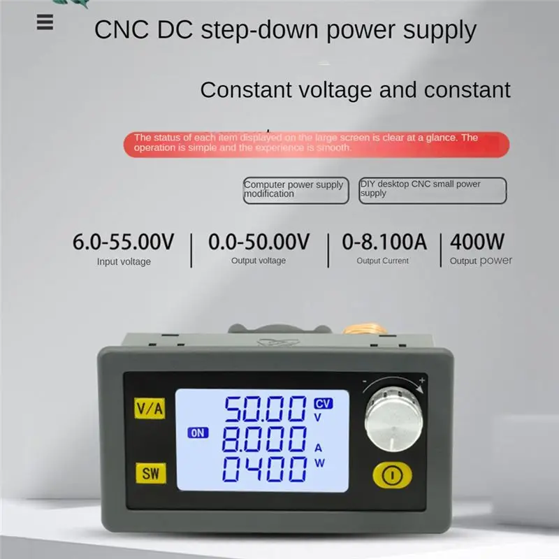 1 PCS CNC 조정 가능한 정전압 레귤레이터 플라스틱 DC 50V 8A 400W 표시된 대로 CV CC 스텝다운 전원 공급 장치 모듈 XY5008E-New
