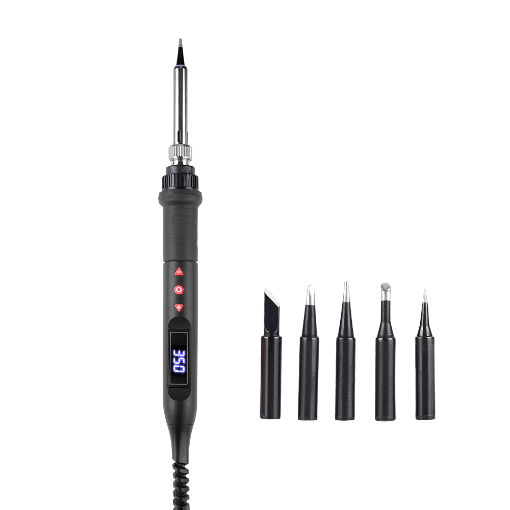 JCD 80W Soldering iron kit adjustable temperature LCD screen soldering welding tool soldering iron tip tweezers solder wire