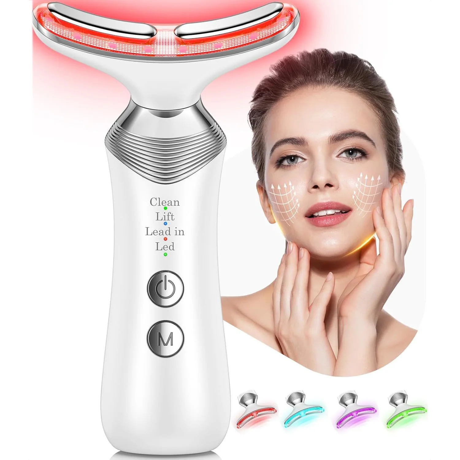 EMS Micro-current Neck&Face Beauty Device LED IPL Skin Rejuvenation ...