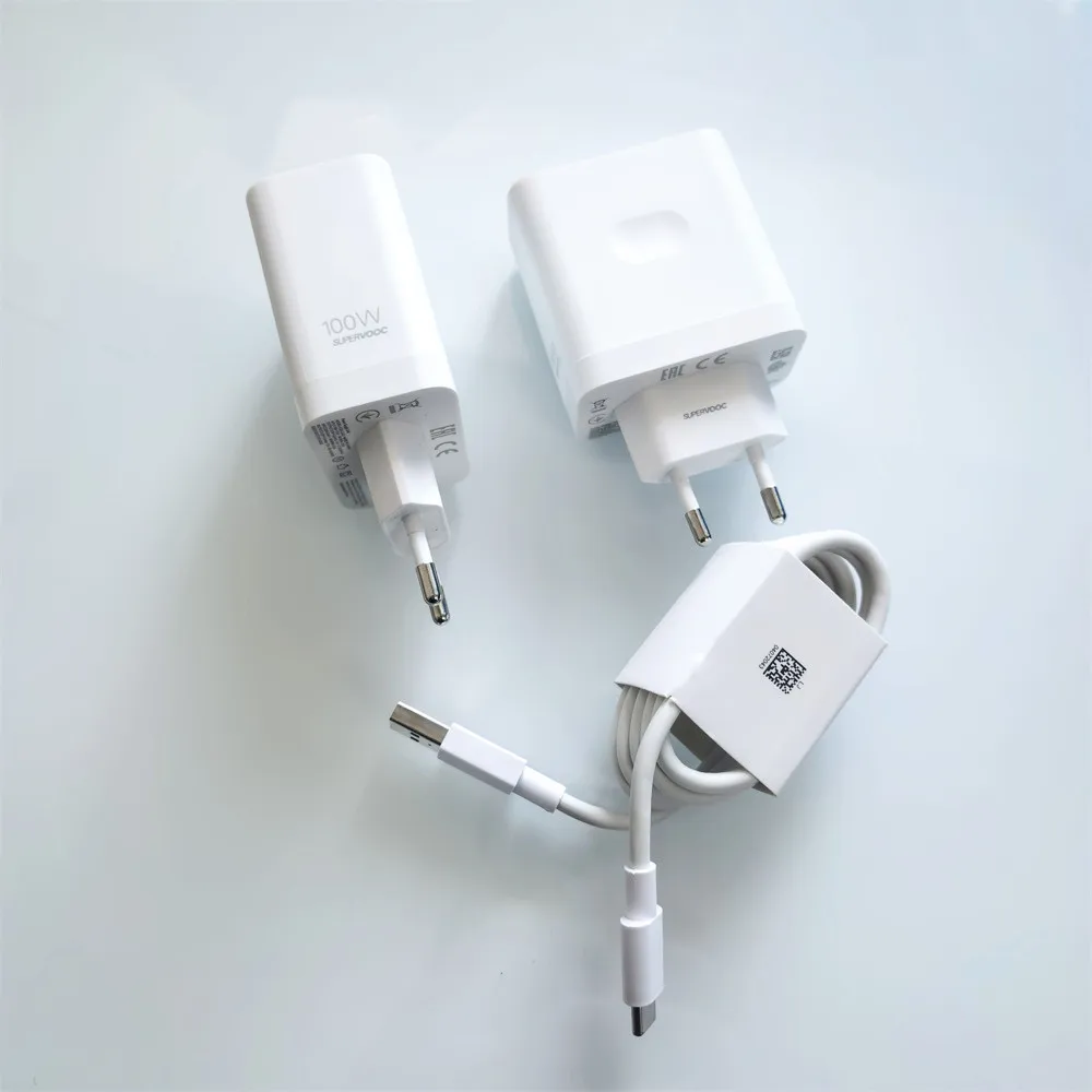 Realme 100W SuperVOOC EU Charger Fast Charging Power Adapter 10A USB C Cable For RealMe GT7 6 5 2T Neo 6 7 Se 14 13 Pro+ Find X8
