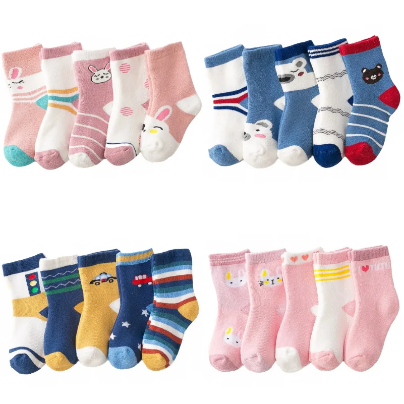 

Thick Terry Cotton Baby Kids Socks Winter 5 Pairs/lot Soft Warm Socks For Children Boys Girls Thermal Floor Socks