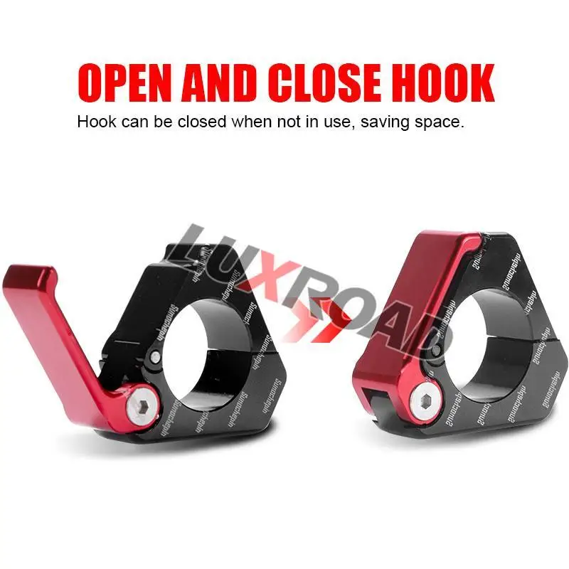 CNC Helmet Hook Holder Motorcycle Glove Support Storage Bag Hanger 21-28mm Handlebar Bicycle Scooter Multi-functional Accessorie