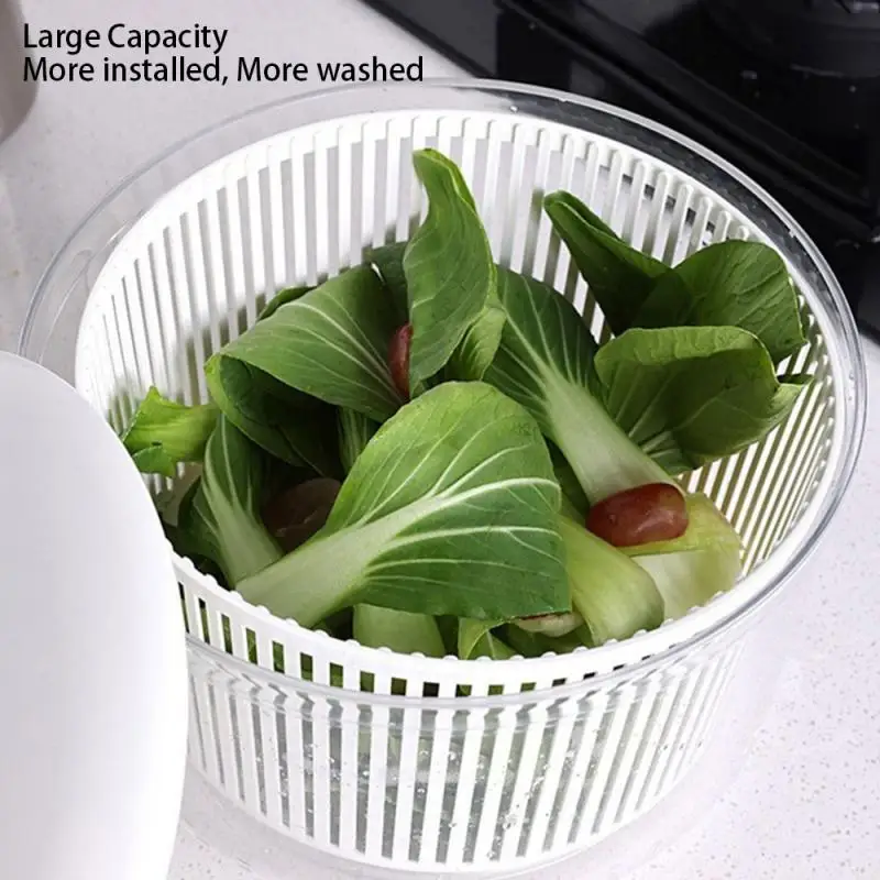 Vegetables Salad Spinner Lettuce Leaf Vegetable Dehydrator Greens Washer Dryer Drainer Crisper Strainer For Washing Drying Leafy