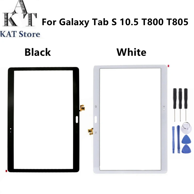 

Сенсорный экран 10,5 дюйма для Samsung Galaxy Tab S T800 T805, дигитайзер Adheisve, передняя стеклянная панель объектива, запасные части