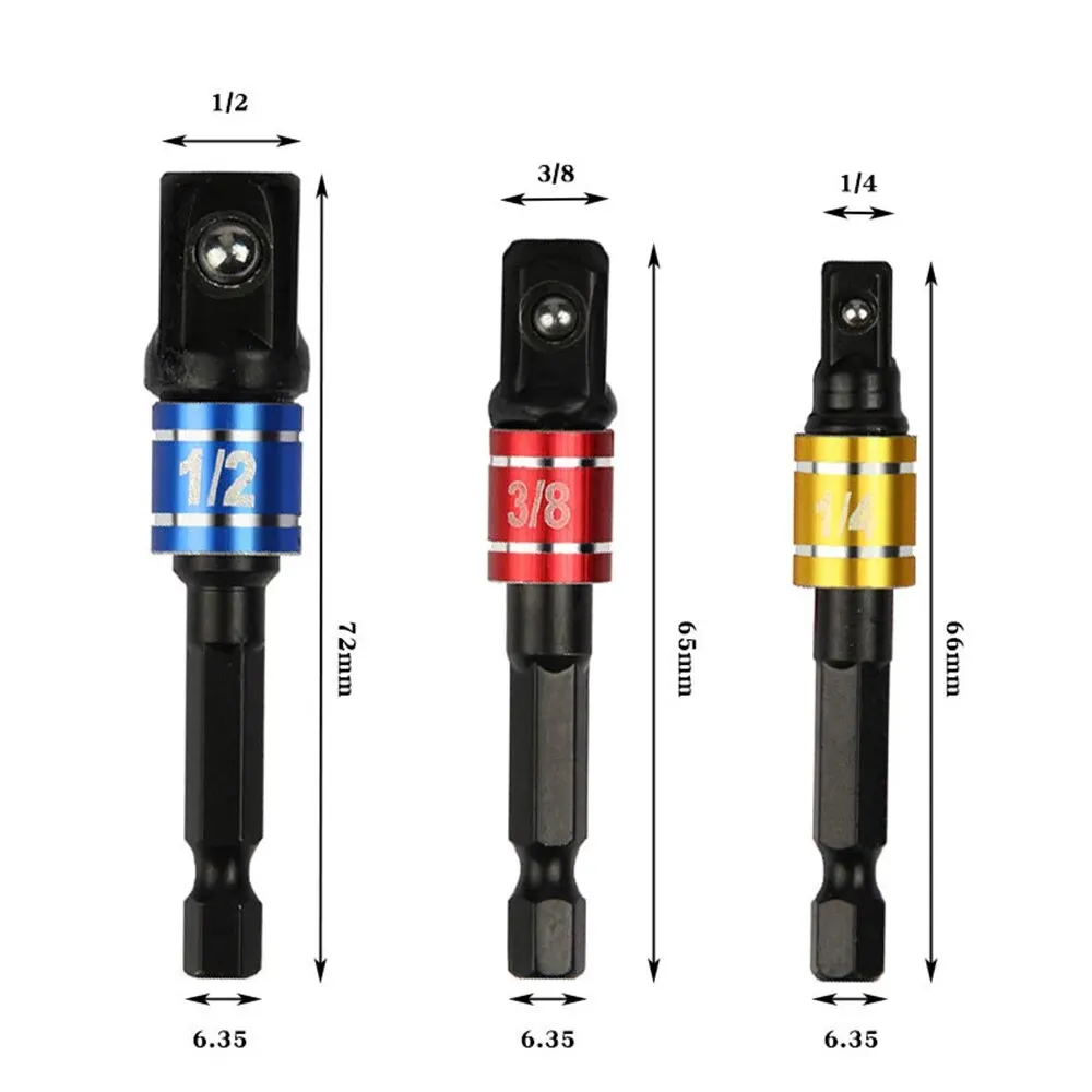 Screwdriver Bit Set 3PC 105&deg; Turning Screwdriver Joint Electric Drill Corner Socket Hexagonal Conversion Extension