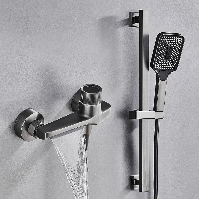

Waterfall Bathroom Shower Set Household Copper Shower Faucet Wall-mounted Bathtub Faucet Rain Shower Sets Bathroom Accessories