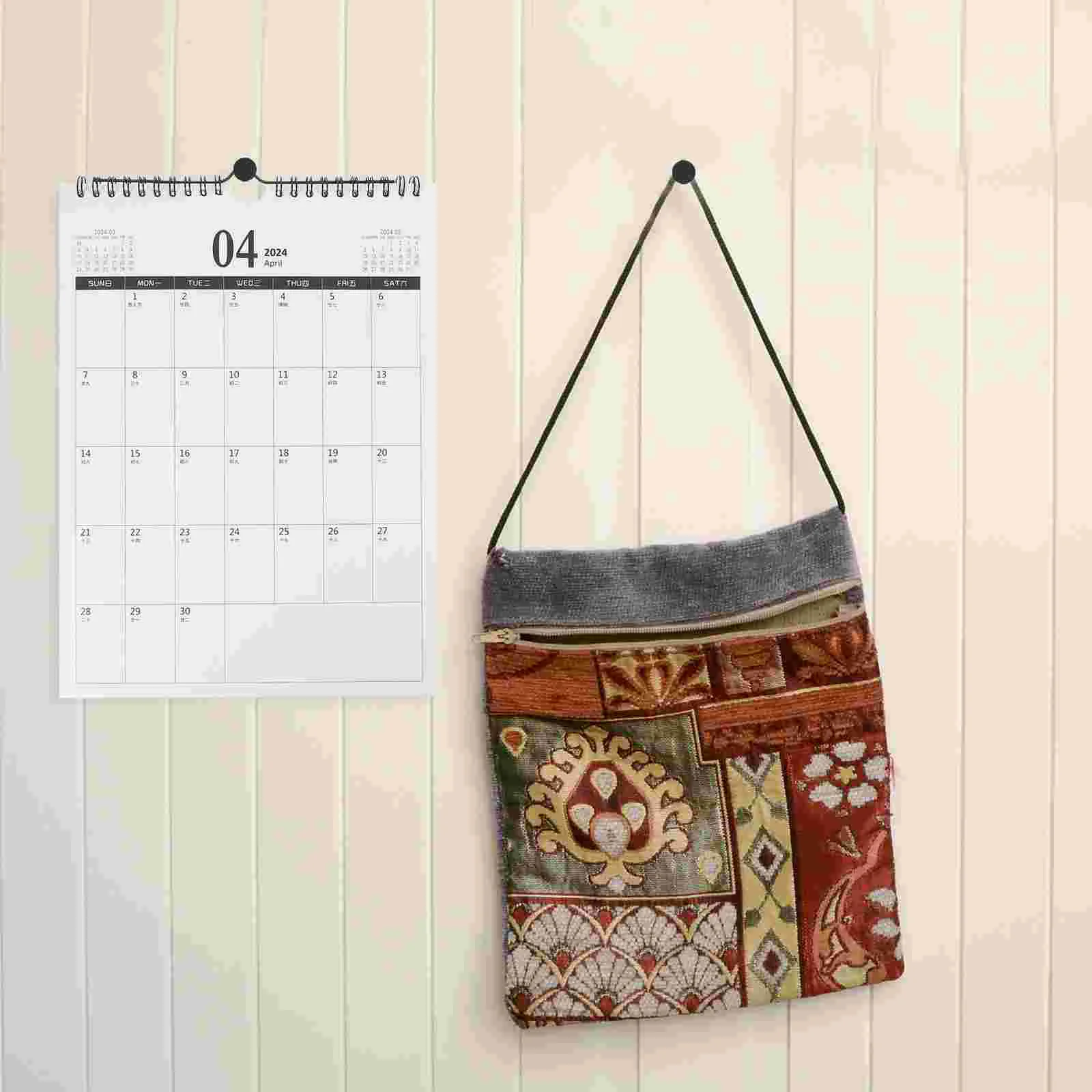 Wall Calendar Simple Style Calendar Office Planner This Spiral Bound Calendar Calendar Wall Decoration Fortune Cat Style new moon planner 2024 dark forest elf series wall calendar monthly planner with dark moon ornament home office decoration moon