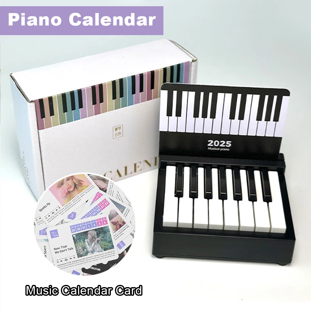 Taylor Piano Calendar Music Sheets Toy Playable Mini Piano Calendar 27 Music Cards 52 Songs Gifts for Fans