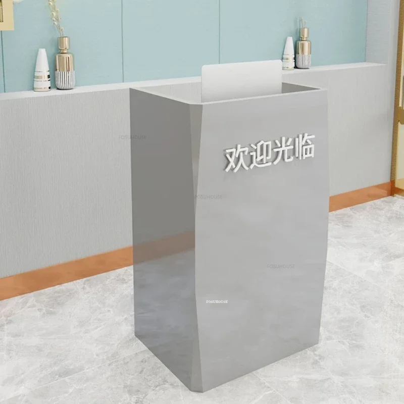 Modern Small Beauty Salon Reception Desks Creative Shop Counter Cash Register Simple Church Pulpit Office Bar Table Welcome Desk