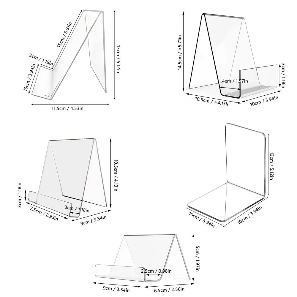 High Quality Acrylic Book Holder Multi Functional Transparent CD Display Rack Portable Mobile Phone Support Desktop Use