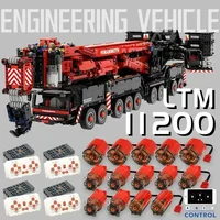 9177pcs 2024 Newest Ubricks Liebherr LTM11200 Mobile Crane Model 1:20 Remote Control MOC Building Blocks Toys Bricks Kit Gifts 1