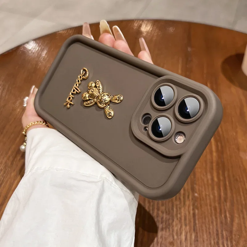 Adorable 3D Golden Rabbit Shockproof Phone Case - Soft Protective Cover