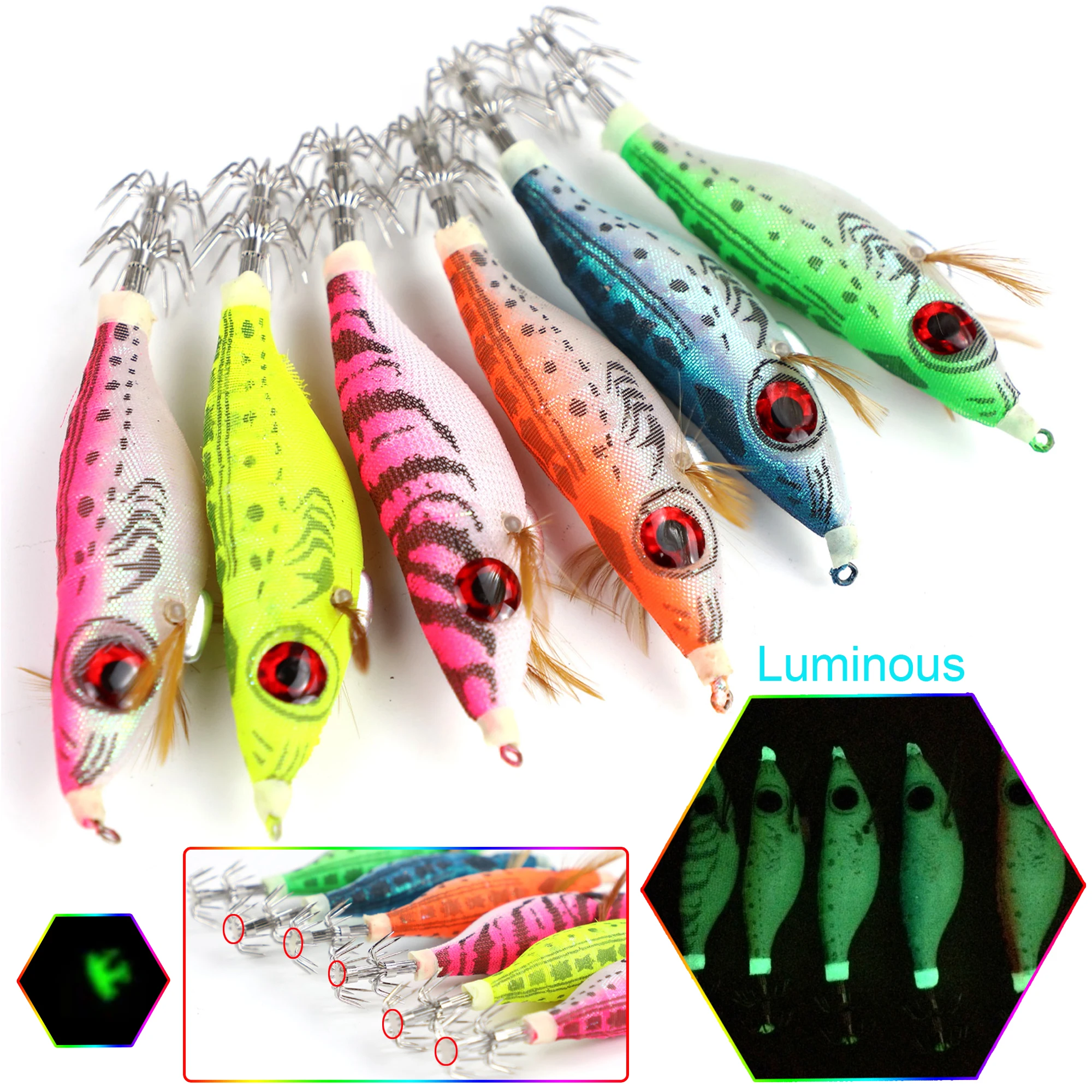 26Pcs/lot Fishing Squids Jigs Shrimp Hard Lures Octopus Cuttlefish