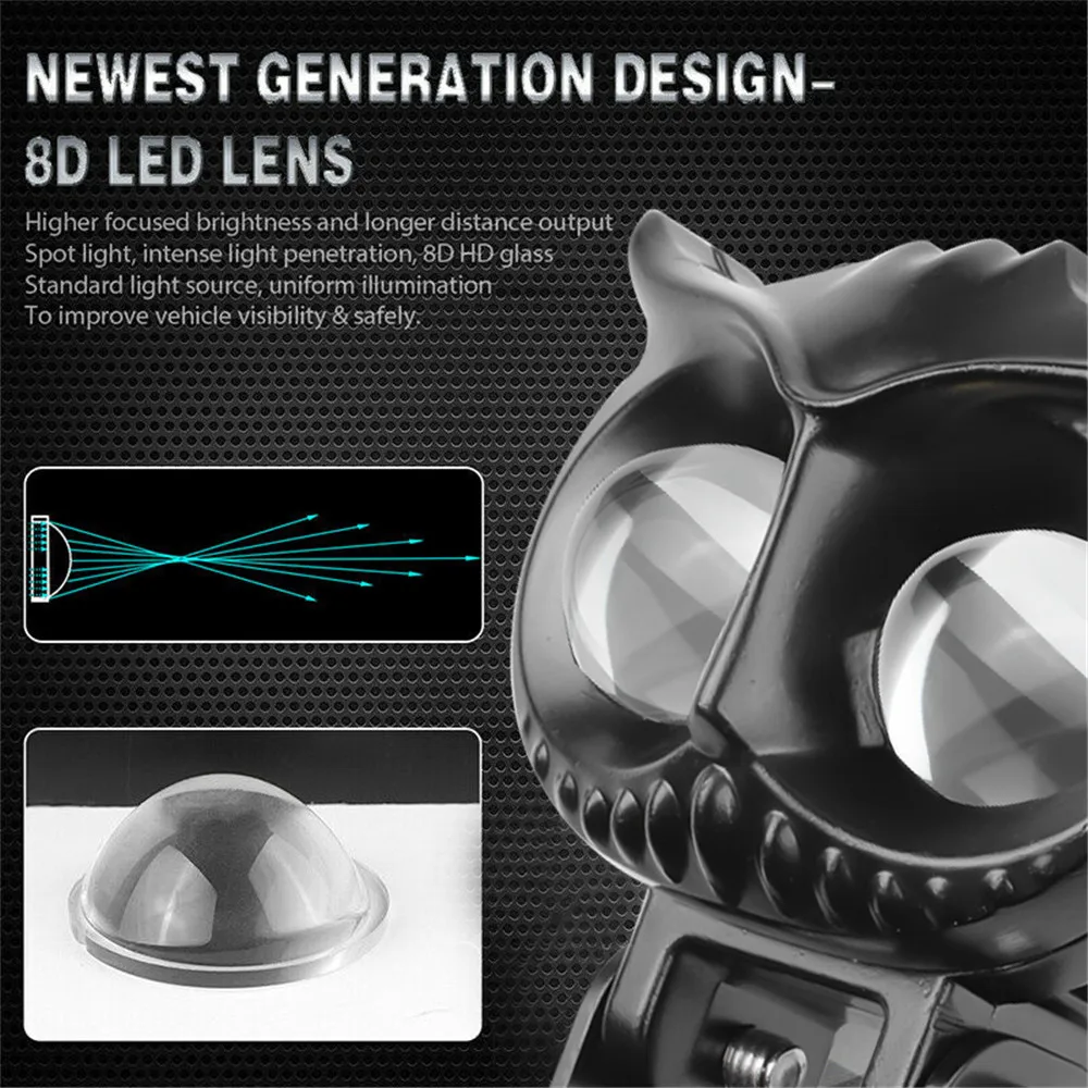 Led Headlight Work Light 6000K Motorcycle