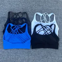 Soutien-gorge de sport pour femmes, Push Up, dos croisé, antichoc, course à pied, entraînement, sous-vêtements Yoga, hauts courts, nouvelle collection 1