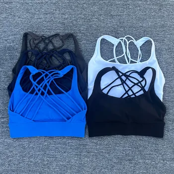 New Fitness Sports Bra for Women Push Up Cross Back Shockproof Running Gym Training Workout Yoga Underwear Crop Tops 1