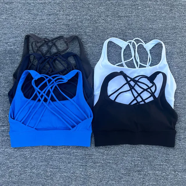 Soutien-gorge de sport pour femmes, Push Up, dos croisé, antichoc, course à pied, entraînement, sous-vêtements Yoga, hauts courts, nouvelle collection 1