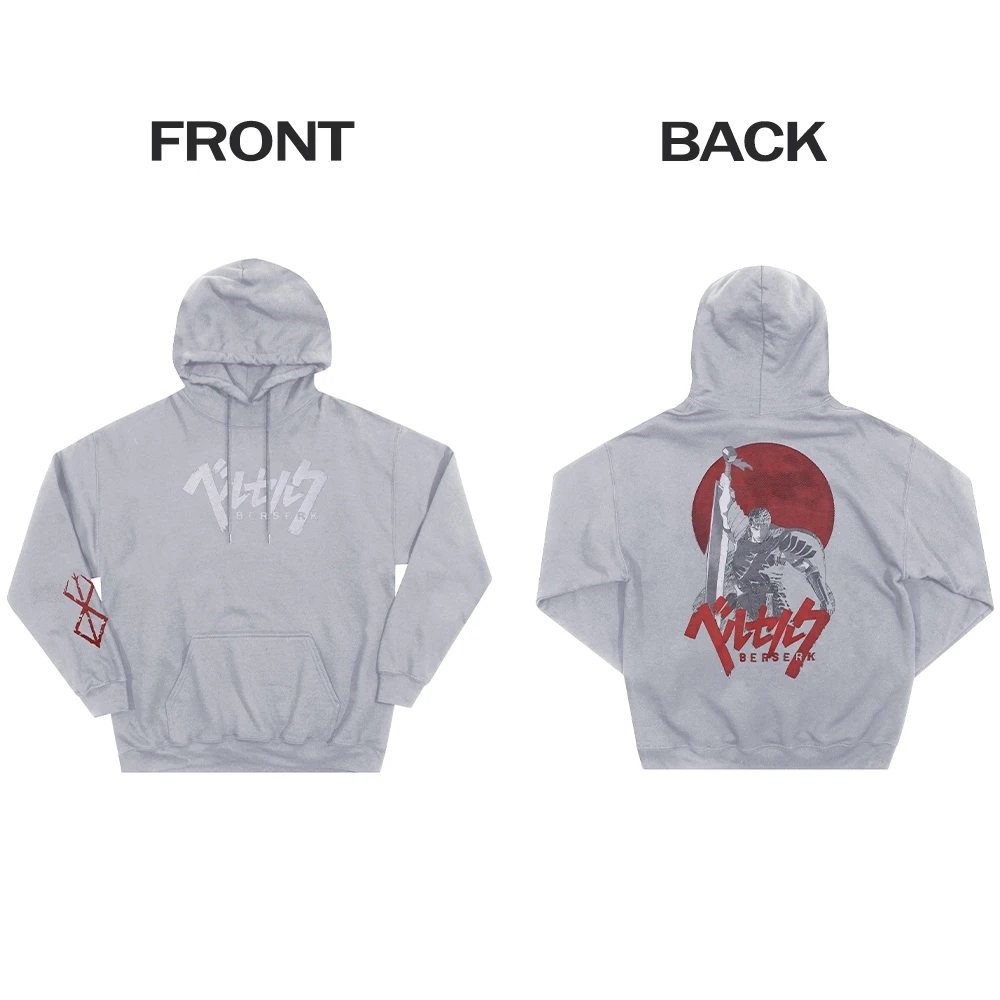 Berserk Guts Printed Hoodie Japanese Anime Graphic Sweatshirt for Men Sportswear Cosplay Clothes Autumn/Winter Pullovers Unisex