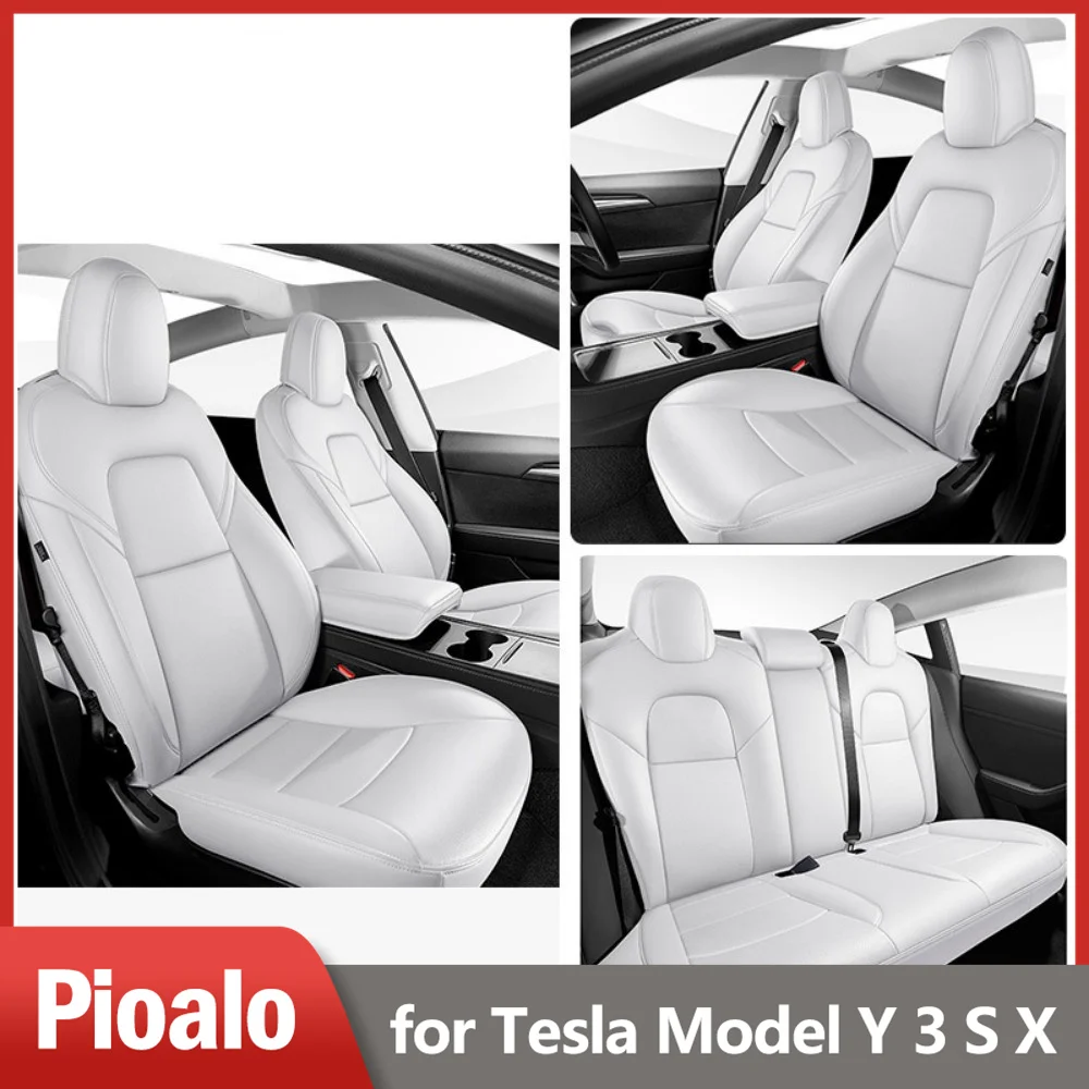 Seat Cover Custom Fit for Tesla Model Y 3 2017 -2023 Leather Car Seat Cushion Protector Customized